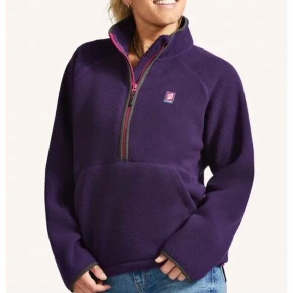 Peloton Chalet Lightweight Sherpa 1/2 Zip Pullover Purple Sweatshirt size Small - Picture 1 of 11